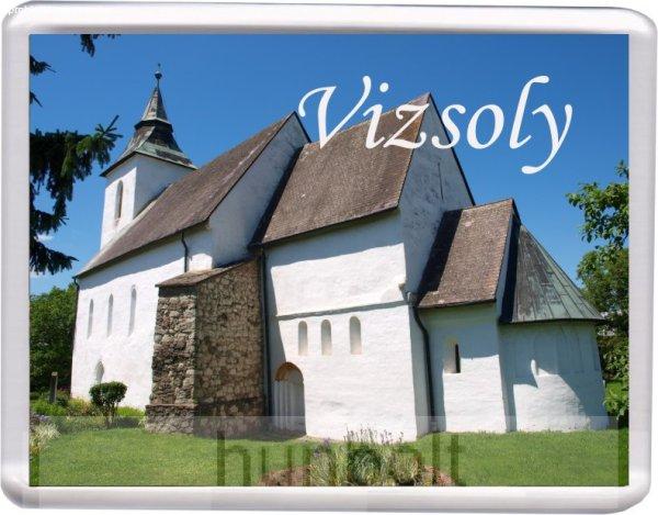 Vizsolyi református templom hűtőmágnes (műanyag keretes)