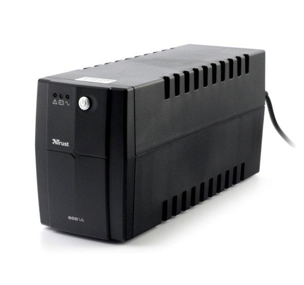 Trust 17681 Black AVR 600VA / 300W UPS, kompakt, fekete szünetmentes
tápegység 12V 7Ah zselés akkumulátorral