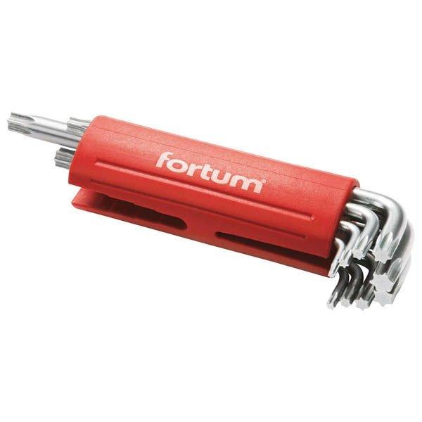 FORTUM torx kulcs klt. 9db, hosszú, T10-50, S2, 10db/cse;
T10-T15-T20-T25-T27-T30-T40-T45-T50, műanyag markolat FORTUM 4710300