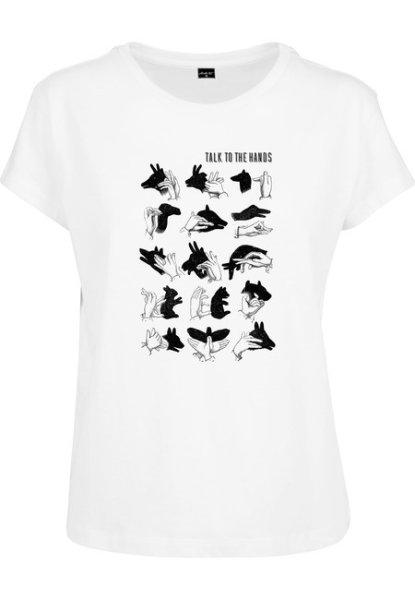 Mr. Tee Ladies Talk To The Hand Box Tee white