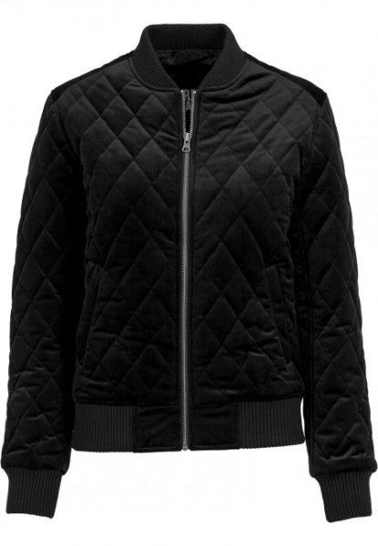 Urban Classics Ladies Diamond Quilt Velvet Jacket black