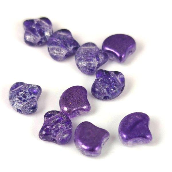 Ginko - cseh préselt kétlyukú gyöngy - Slushy Purple Grape - 7.5 x 7.5 mm