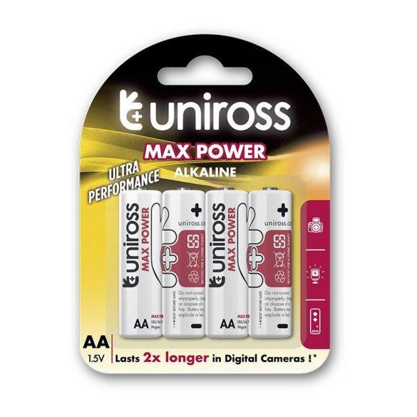 Uniross MAX POWER Alkáli Ceruza Elem AA (LR6) (1,5V) B4