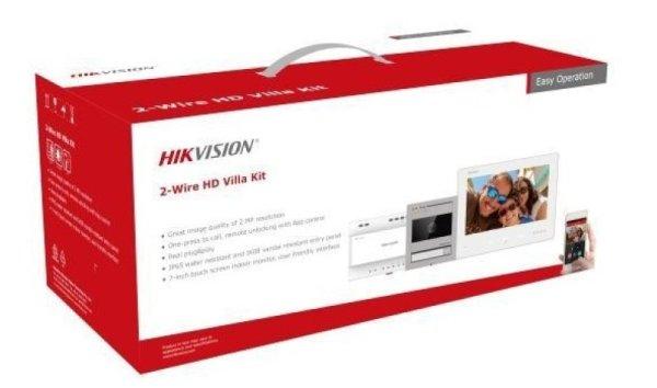 Hikvision DS-KIS704EY Kétvezetékes HD video-kaputelefon szett, kültéri,
fehér beltéri, disztributor, tápegység