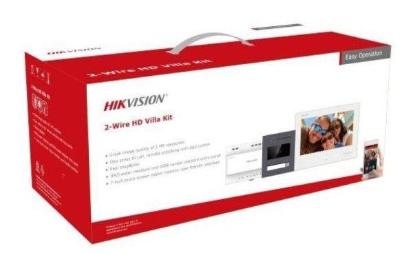 Hikvision DS-KIS704EY/Aluminum Kétvezetékes HD video-kaputelefon szett,
alumínium kültéri, fehér beltéri, disztributor, tápegység