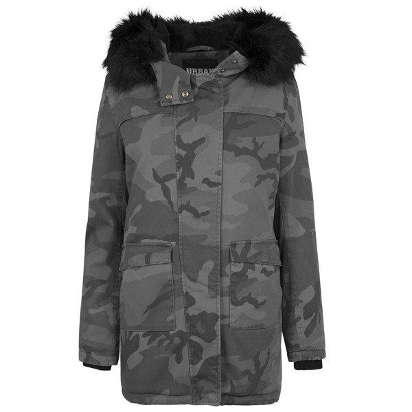 Urban Classics Ladies Overdyed Camo Parka dark camo