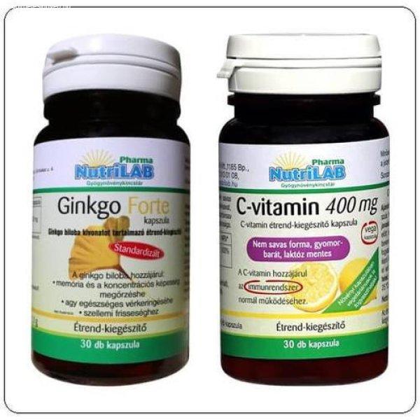 NutriLAB Ginkgo Forte - 30 db + AJÁNDÉK C-vitamin (400 mg, savmentes,
gyomorbarát) - 30 db