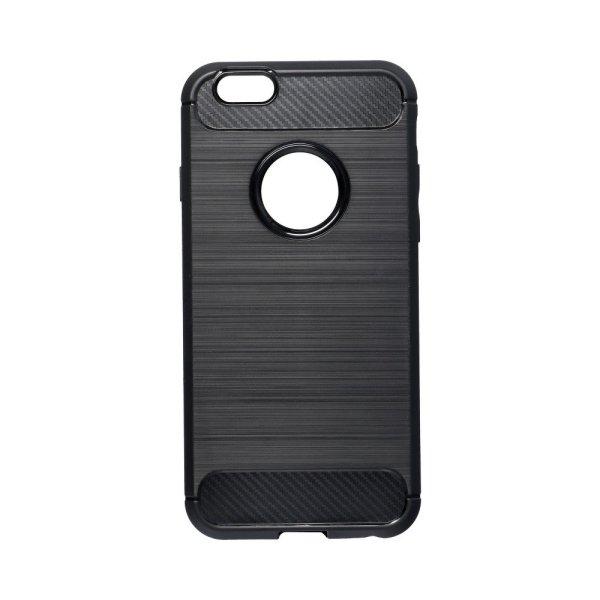 iPhone 6 / 6S (4,7") szilikon tok, fekete, kivágott, Carbon fiber