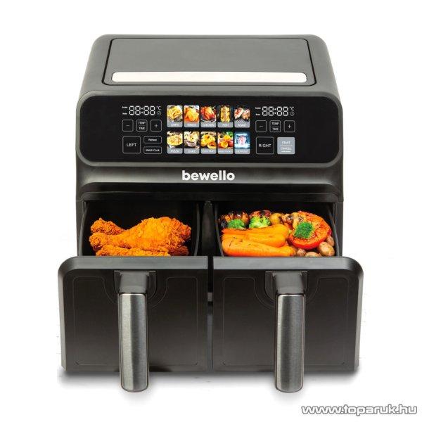 bewello BW1002D XXL Digitális érintőgombos alul-felül fűtőszálas dupla
kosaras forrólevegős olaj nélküli légkeveréses Air Fryer sütő,
olajsütő, fritőz, 8 literes, 2200 W