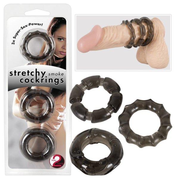  Stretchy Cock Rings Smoke 