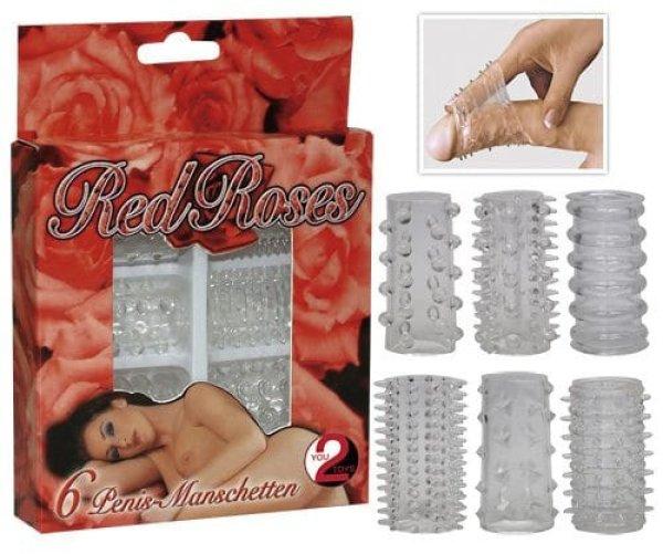  Red Roses Penis Ring Set 6 pcs 