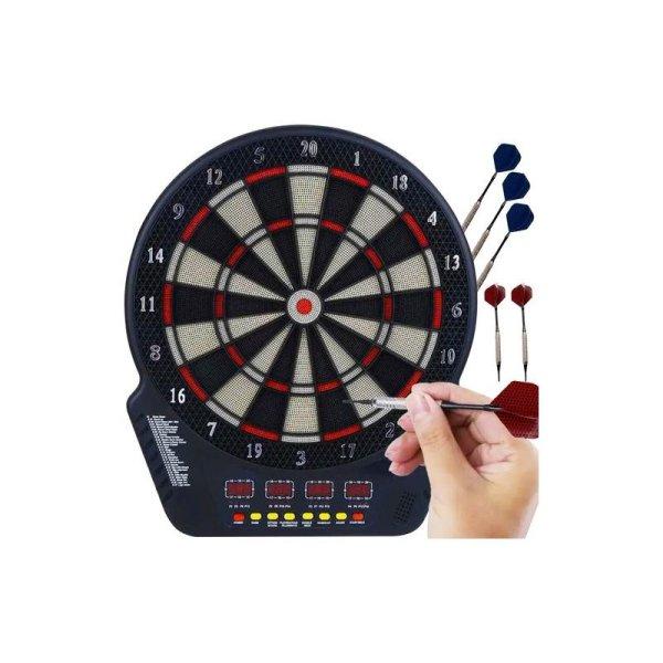 Elektronikus darts tábla digitális eredményjelzővel, 6 db nyíllal, 24 db
dartsheggyel, hálózati adapterrel