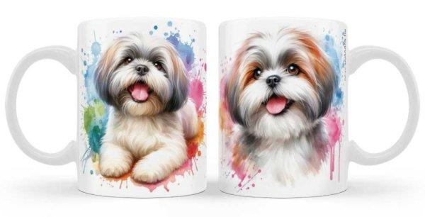 Kutyás bögre, Shih-Tzu (sicu), világos