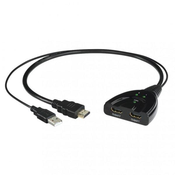 Hama HDMI Splitter 2 Way Black