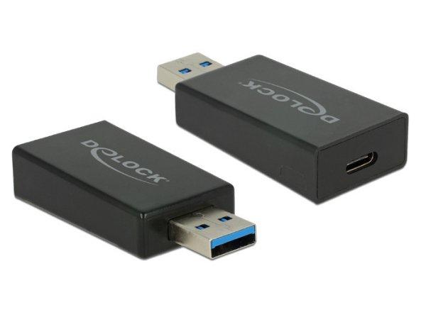 DeLock Converter USB 3.1 Gen 2 Type-A male > USB Type-C female Active Black