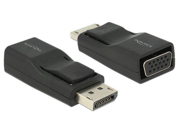 DeLock Adapter Displayport 1.2 male > VGA female Black