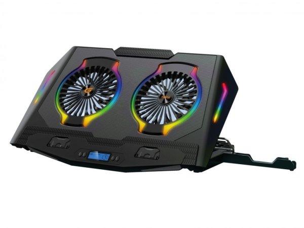 Conceptronic THYIA02B ERGO RGB 2-Fan Gaming Laptop Cooling Pad with Mobile
Holder Black