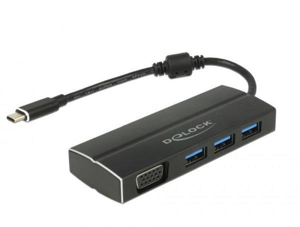 DeLock USB 3.1 Gen 1 Adapter USB Type-C to 3x USB 3.0 Type-A Hub + 1 x VGA (DP
Alt Mode)