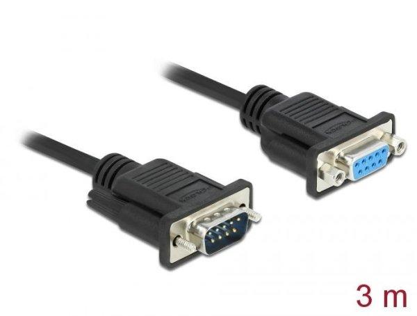 DeLock Serial Cable RS-232 D-Sub9 male to female with narrow plug housing 3m
Black