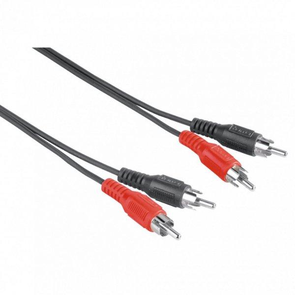 Hama FIC ECO 2RCA-2RCA összekötőkábel 5m Black/Red