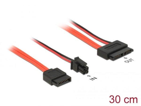 DeLock SATA 6 Gb/s 7 pin receptacle + Micro Fit 3.0 4 pin power plug > Slim
SATA 13 pin receptacle 30cm Cable