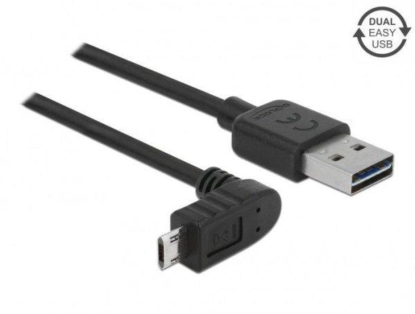 DeLock Cable EASY-USB 2.0 Type-A male > EASY-USB 2.0 Type Micro-B male angled
up / down 2m Black