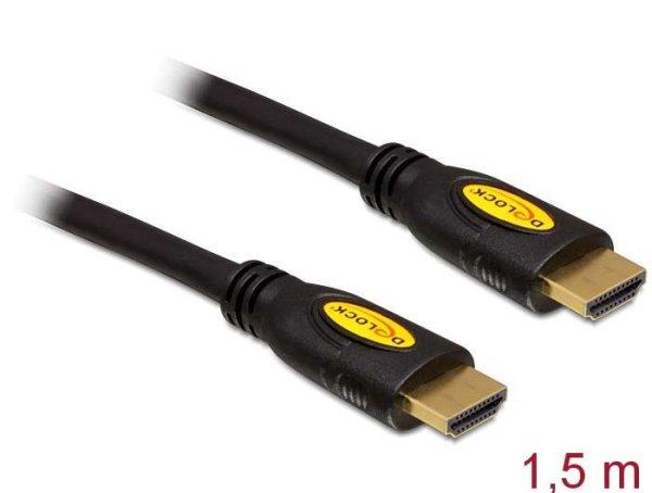 DeLock High Speed HDMI with Ethernet - HDMI-A male > HDMI-A male 4K 1,5m
cable Black