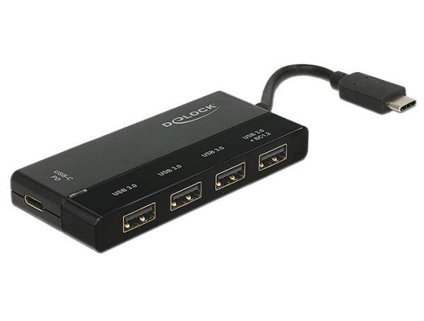 DeLock External USB 3.1 Gen 1 Hub USB Type-C > 4xUSB Type-A + 1xUSB Type-C PD