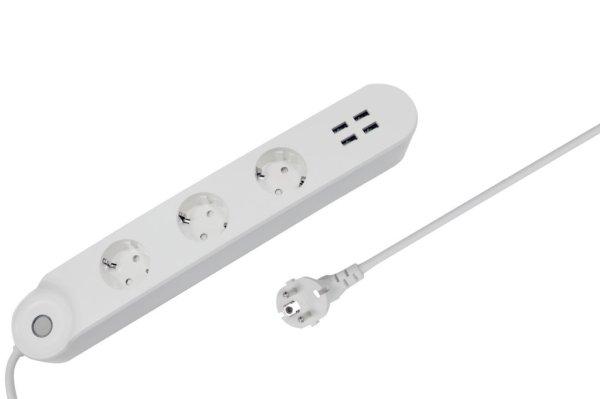 Denver SHP-300U Smart Home Power Strip 3in1 + 4xUSB White