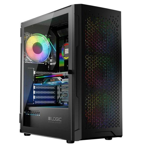 Logic Aramis ARGB Midi Tempered Glass Black