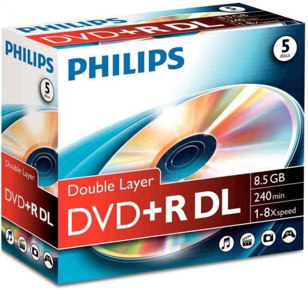 Philips DVD+R 8,5 Gb 8x kétrétegű hengeres 10db/cs