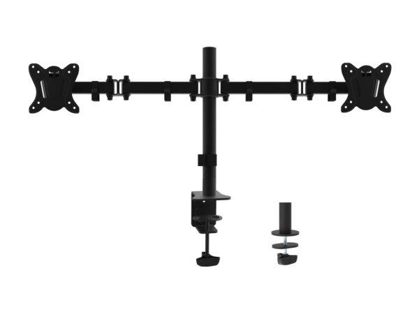 EQuip 13"-27" Articulating Dual Monitor Desk Mount Bracket Black