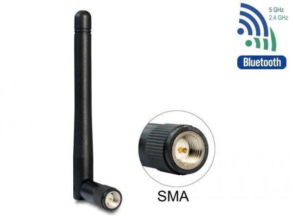 DeLock WLAN 802.11 ac/a/b/g/n Antenna SMA plug 2 dBi omnidirectional with tilt
joint Black