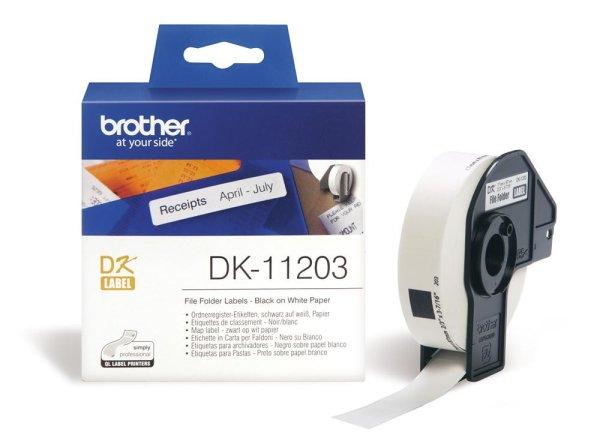 Brother DK-11203 elővágott öntapadós címke 300db/tekercs 17mm x 87mm White