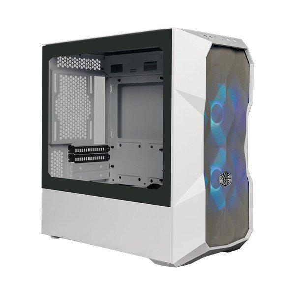 COOLER MASTER Ház Micro ATX MasterBox TD300 MESH, 2db ARGB Ventilátor,
Tápegység nélkül, Edzett Üveg, fehér