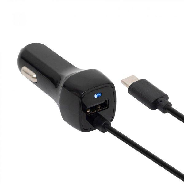 Dupla Készülék Autós Töltő – USB és USB-C Csatlakozóval