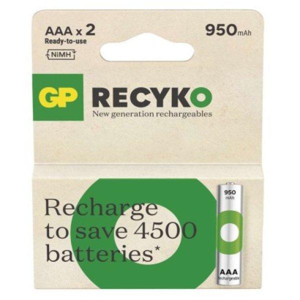 GP ReCyko NiMH újratölthető elem HR03 (AAA) 950mAh 2db. 500+ töltési ciklus