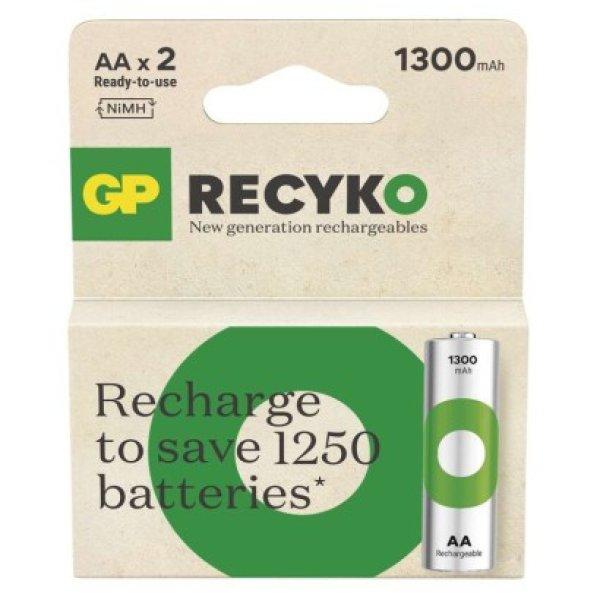 GP ReCyko NiMH újratölthető elem HR6 (AA) 1300mAh 2db. 500+ töltési ciklus