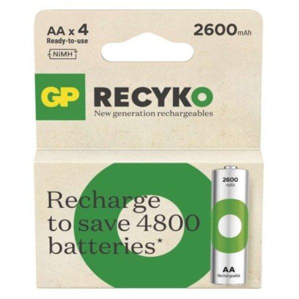 GP ReCyko NiMH újratölthető elem HR6 (AA) 2600mAh 4db. 300+ töltési ciklus