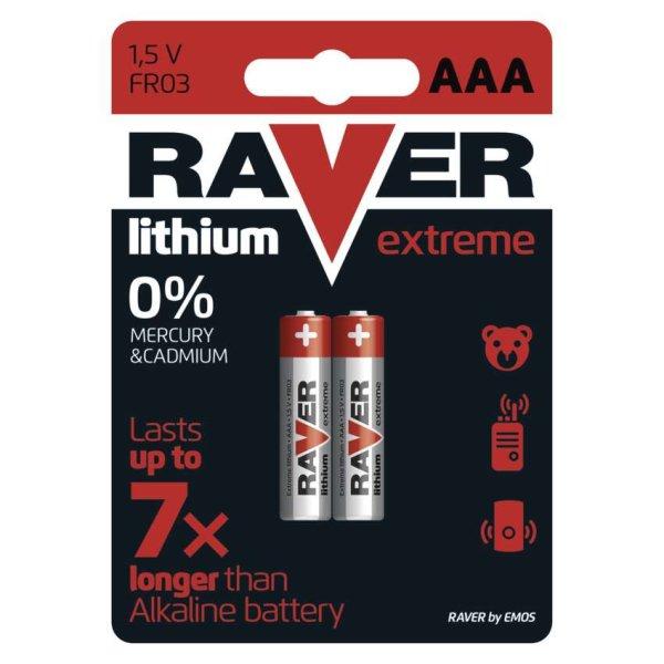 Raver Lítium elem - Micro - LR03 (AAA) - 2db/bliszter