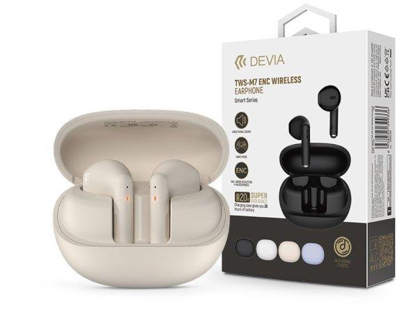 Devia TWS Bluetooth sztereó headset v5.3 + töltőtok - Devia TWS-M7 ENC
Wireless Earphone with Charging Case - bézs