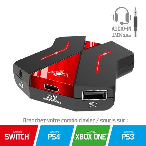 Spirit of Gamer Egér/Billentyűzet adapter konzolokhoz - SOG-CONV2 (Audio, 3x
USB-A, 2x USB-C, Nintendo/PS4/PS3/Xbox One)