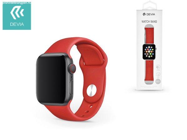 Apple Watch lyukacsos sport szíj - Devia Deluxe Series Sport Band - 42/44/45/49
mm - piros