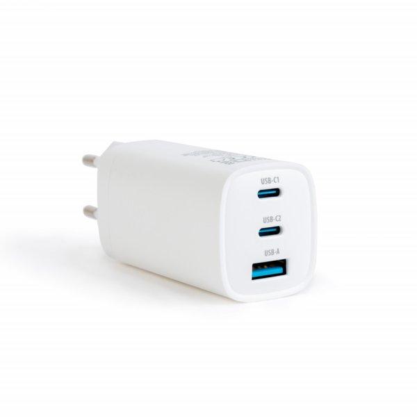 Delight Hálózati Adapter USB + Type-C PD45W gyorstöltéssel - fehér (55060)