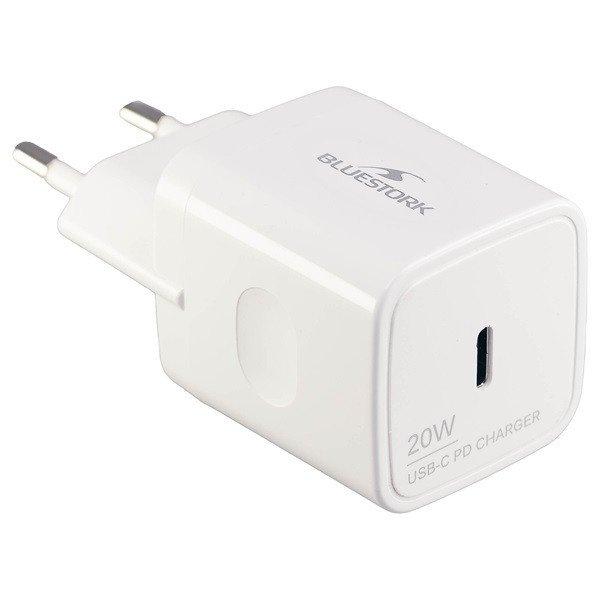 Bluestork Hálózati töltő - PW-NB-20-C (USB-C, 20W, fehér)