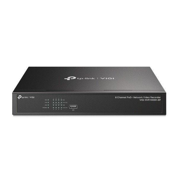 TP-link NVR rögzítő - NVR1008H-8P (8 csatorna, 8 PoE+ port; H265+, 8MP, HDMI,
VGA, 2xUSB, 1x Sata(max10TB), audio)