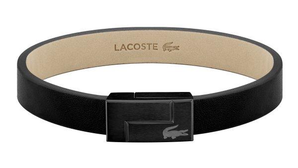 Lacoste Fekete bőr karkötő Lacoste Traveller 2040073