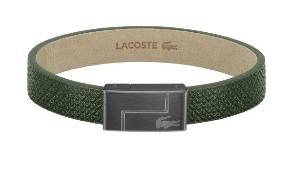 Lacoste Zöld bőr karkötő Monogram Leather 2040186 17,5 cm