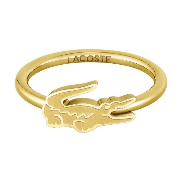 Lacoste Eredeti aranyozott gyűrű Crocodile 2040054 56 mm