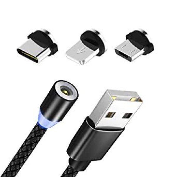 Mágneses usb töltőkábel , 3 fajta csatlakozási fej kiegészítővel
GZ-15974